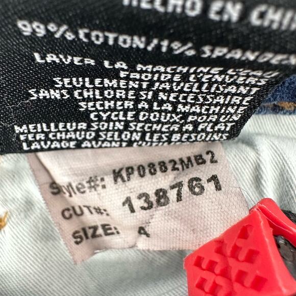 Kut From The Cloth Straight Distressed Raw Hem Jeans WMNS 4 Medium Wash Cotton - Picture 7 of 9